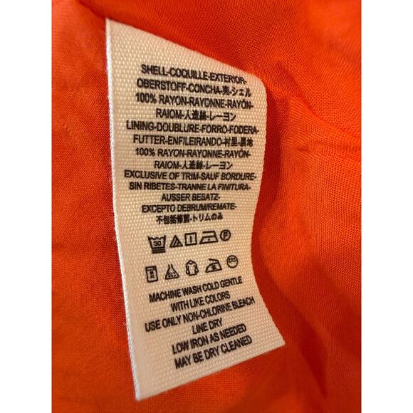 Free People Midi Dress Orange Floral Print Size 4 Pockets Boho Chic - Picture 3 of 5